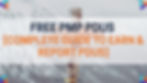 Text on snowy background reads "FREE PMP PDUs [COMPLETE GUIDE TO EARN & REPORT PDUs]." A wooden cross is visible. Website: CareerSprints.com.