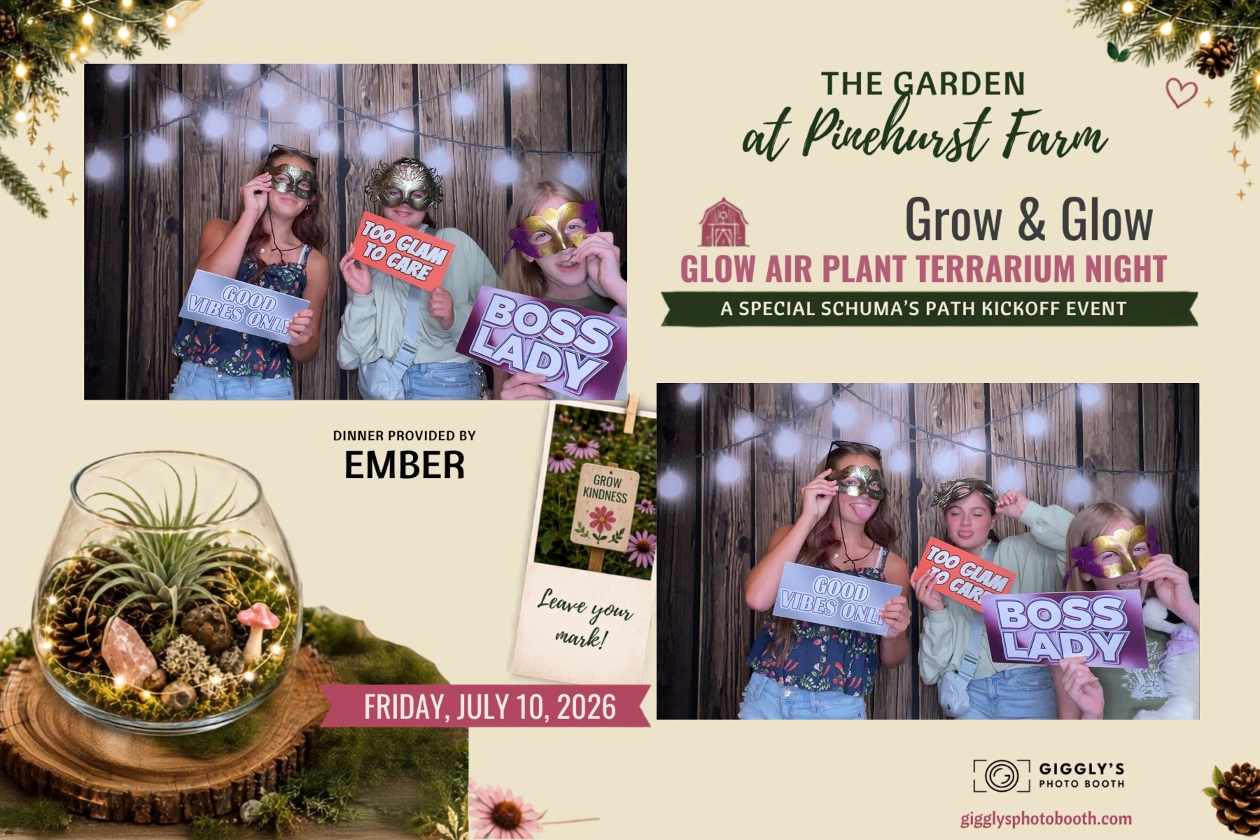 Giggly's Photo Booth Experience at Pinehurst Gardens Farm to Table experience