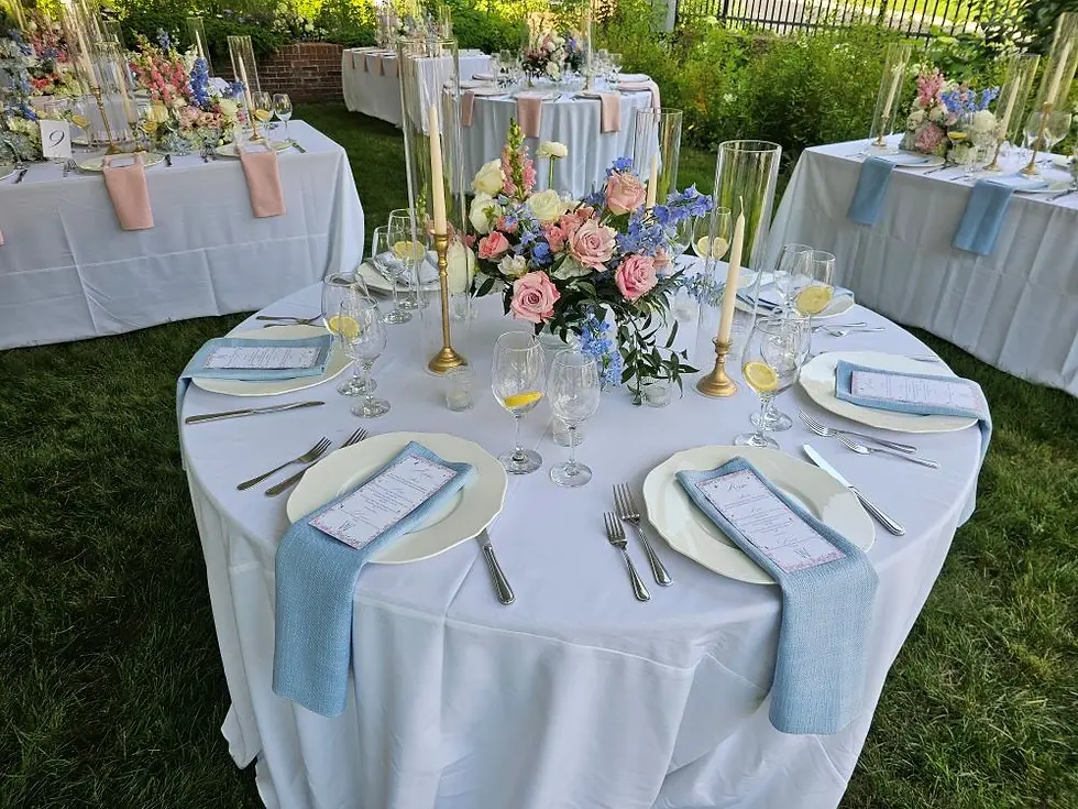 Madison & Walker's Wedding Table setup