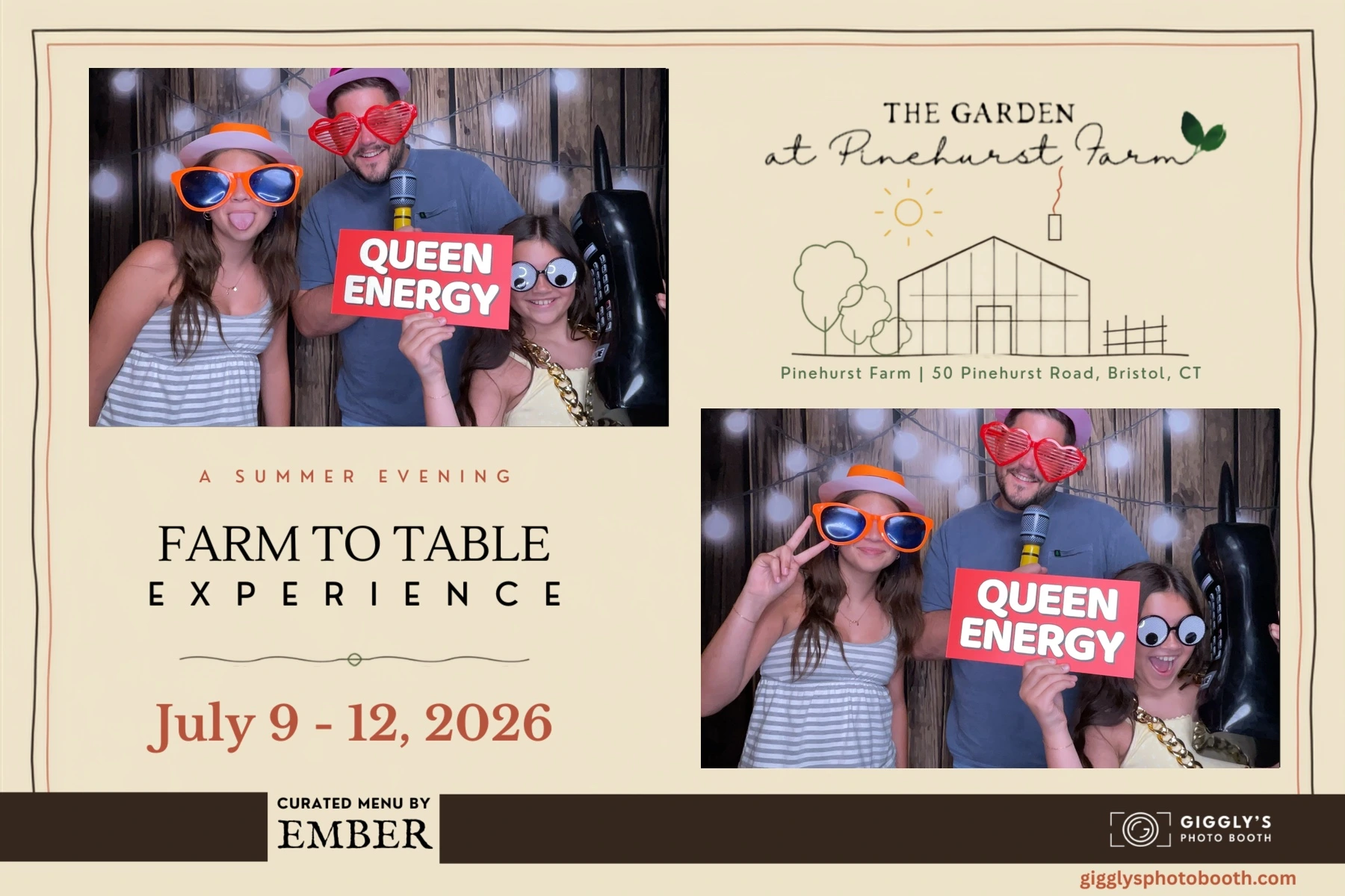 Giggly's Photo Booth Experience at Pinehurst Gardens Farm to Table experience