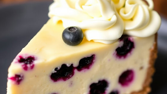 Blueberry White Chocolate Cheesecake
