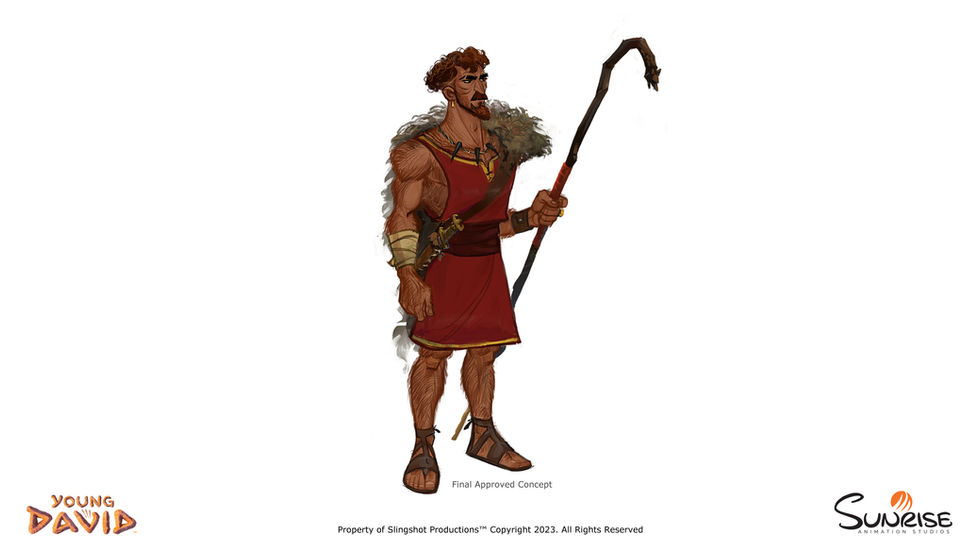 Herdsman. Doeg. Villain. Bad guy. David. Bible. Animation. Character design. Designed by Stephen Kulp, a Cape Town based character designer.