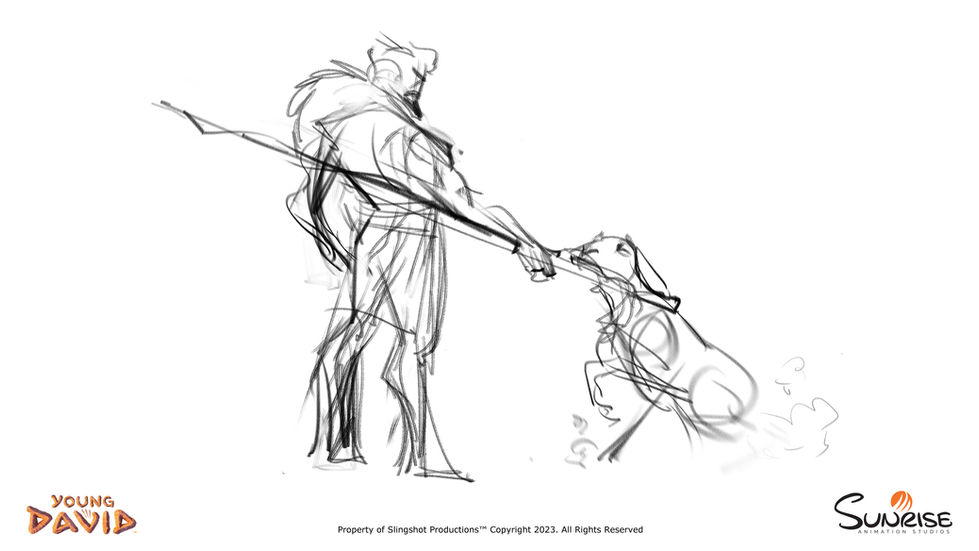 Herdsman. Doeg. Villain. Bad guy. David. Bible. Animation. Character design. Designed by Stephen Kulp, a Cape Town based character designer.
