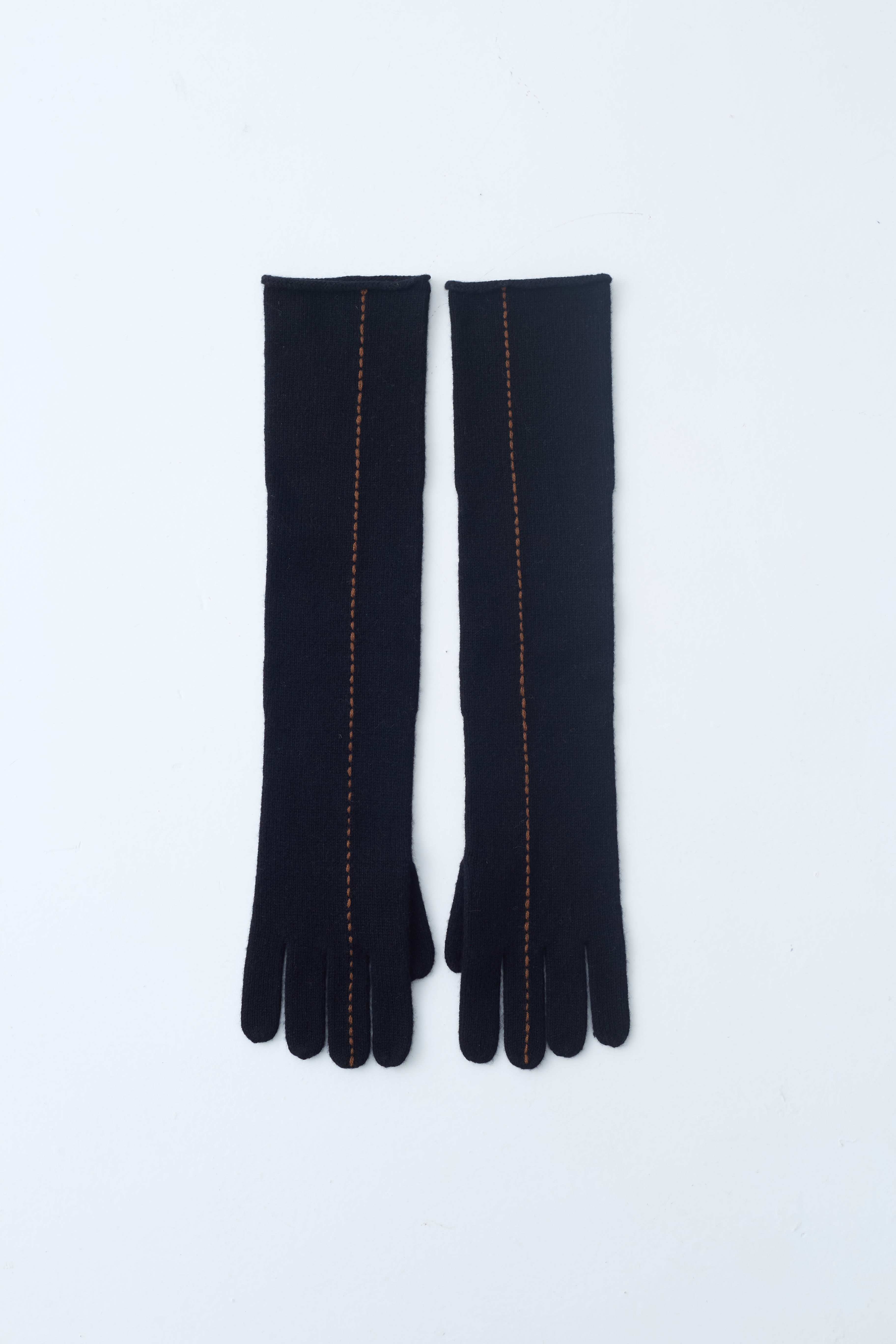 long stitch gloves ( black )
