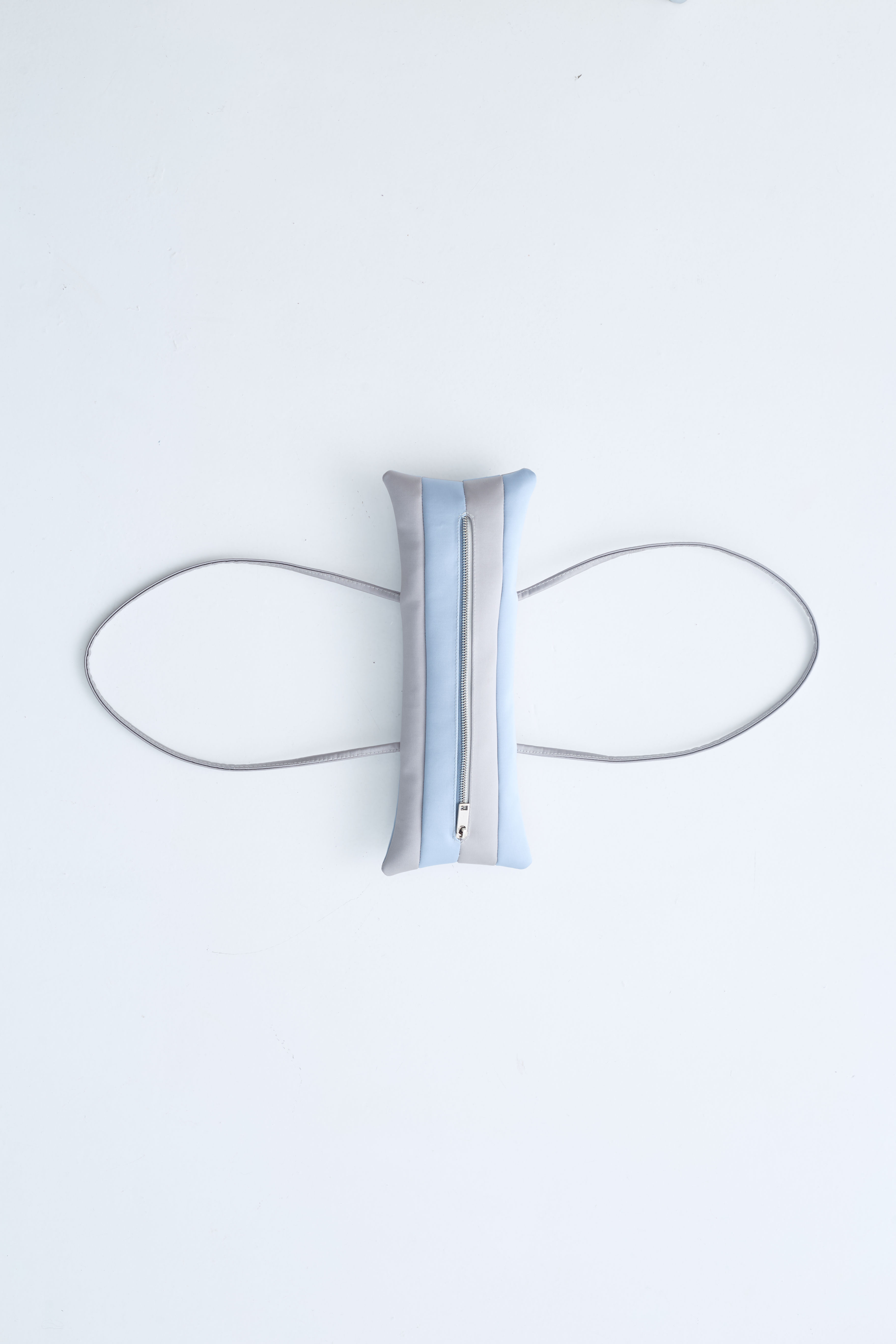 combined patch bag ( grey & light blue )