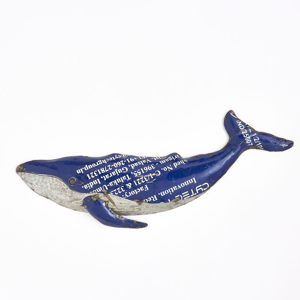 Thumbnail: HARBOUR SALVAGE RECYCLED METAL WHALE WALL ART