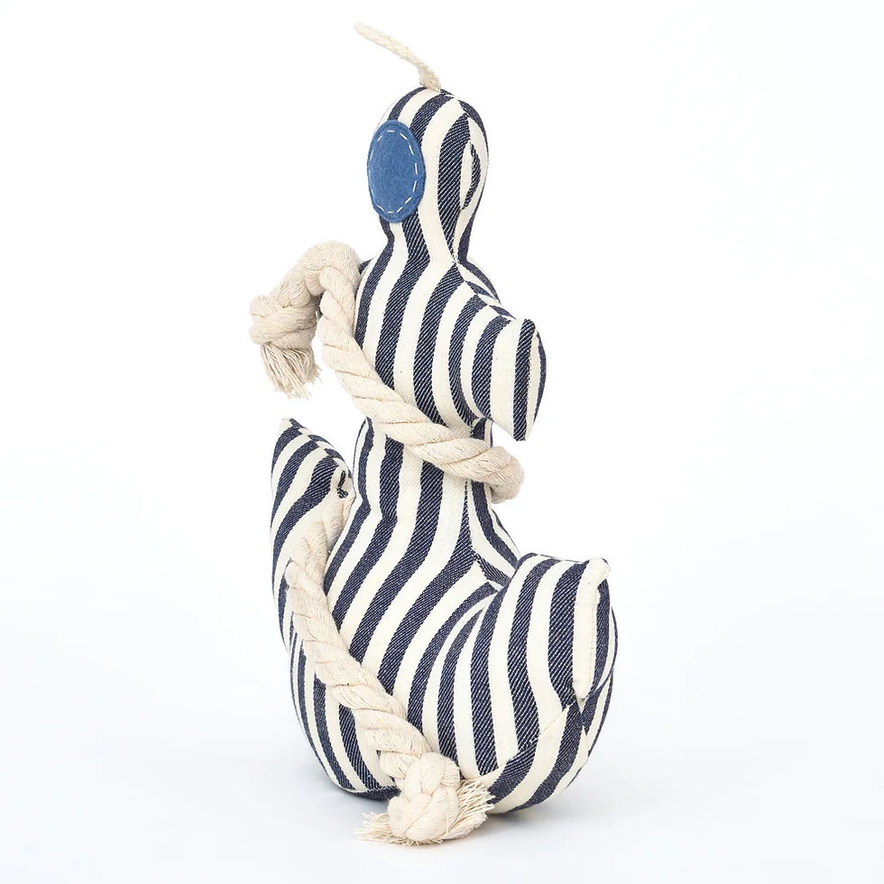 Harbour Stripe Anchor Doorstop Angled View