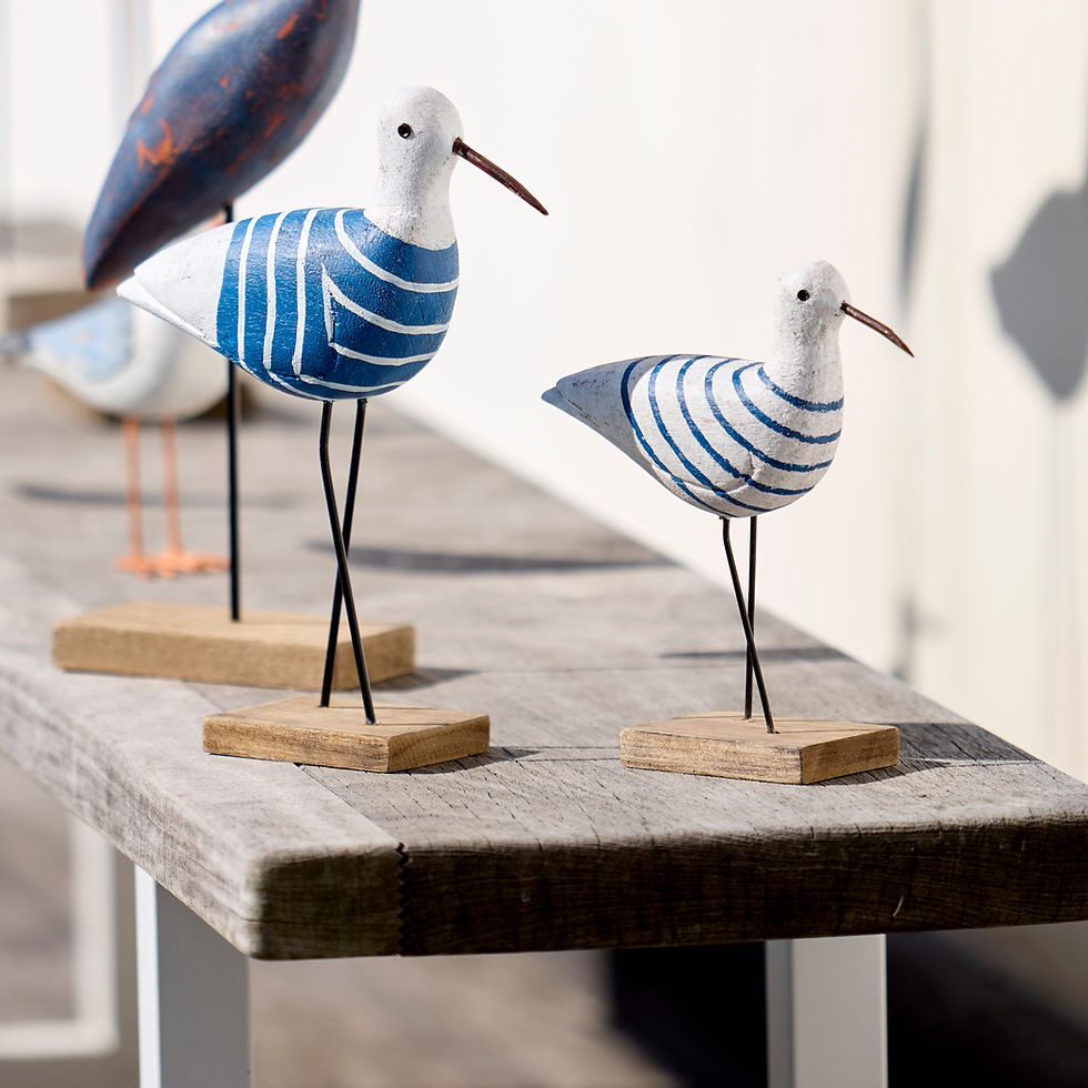 Thumbnail: HONFLEUR BRETON STRIPED SHOREBIRD ORNAMENT - 2 SIZES