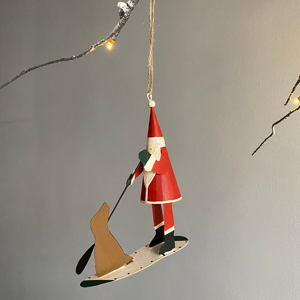 Thumbnail: SANTA & DOG PADDLEBOARDING DECORATION