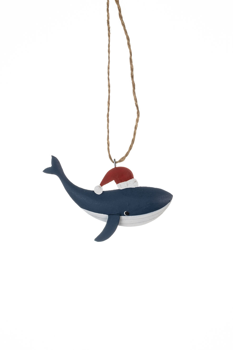 Thumbnail: METALLIC WHALE IN SANTA HAT CHRISTMAS TREE DECORATION