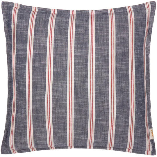 Thumbnail: red blue nautical stripe cushion coastal living room