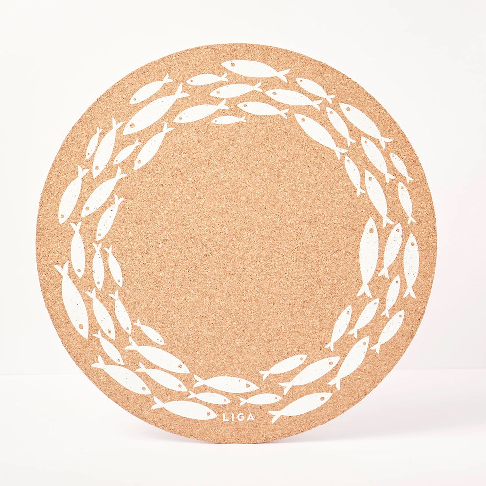 Thumbnail: WHITE SHOAL OF FISH MAX CORK PLACEMATS