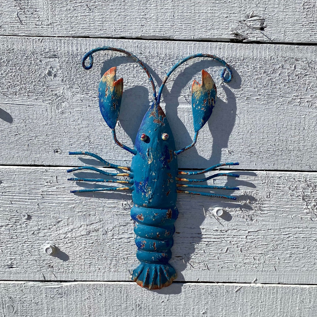 RUSTIC BLUE LOBSTER WALL ART