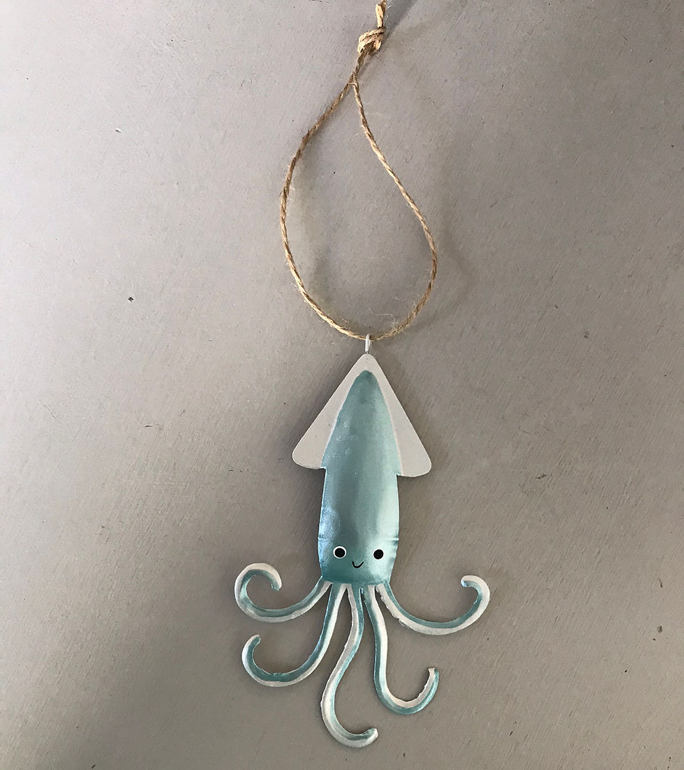 Thumbnail: METALLIC SQUID CHRISTMAS DECORATION