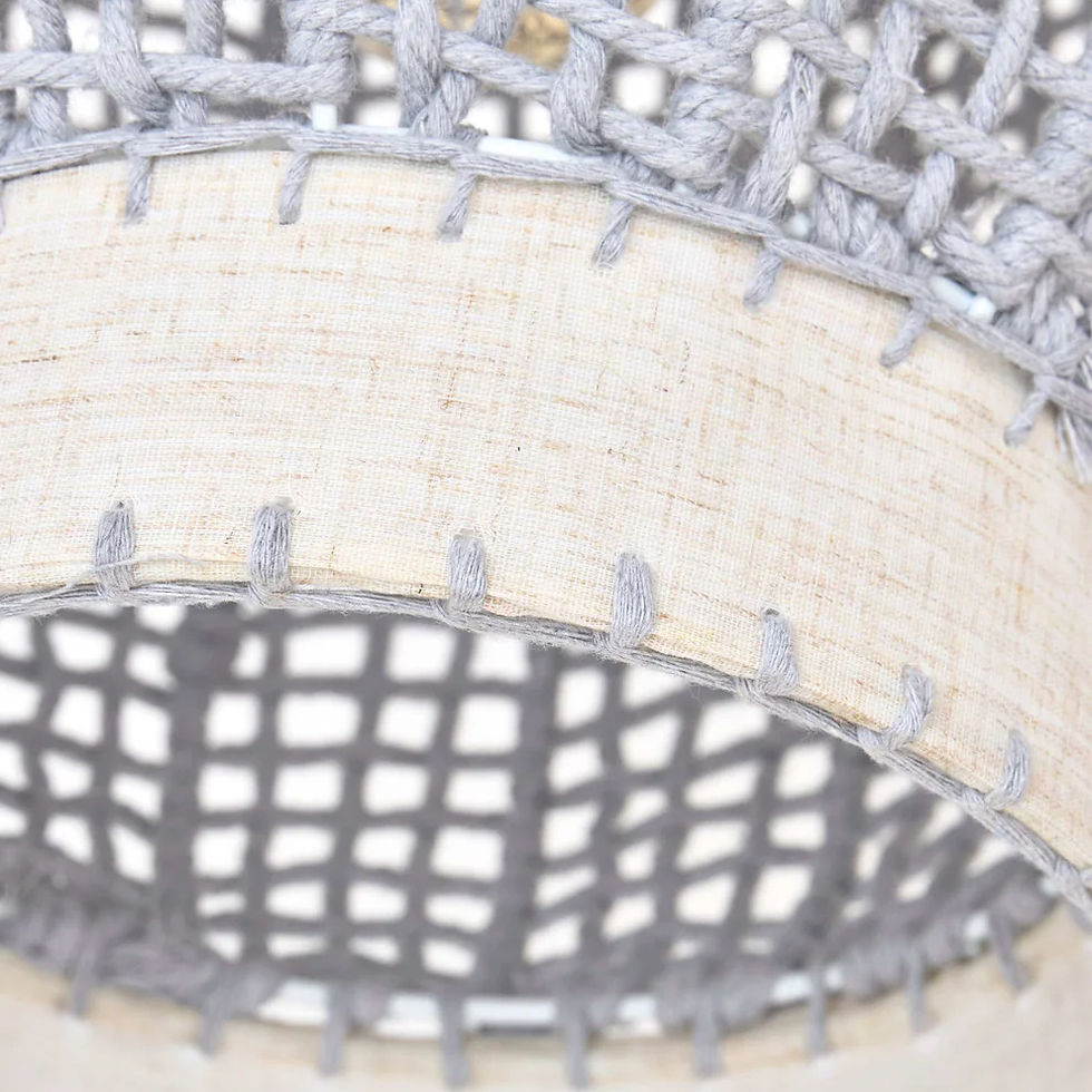 Textured woven cotton detail of Nordic Shore pendant light shade