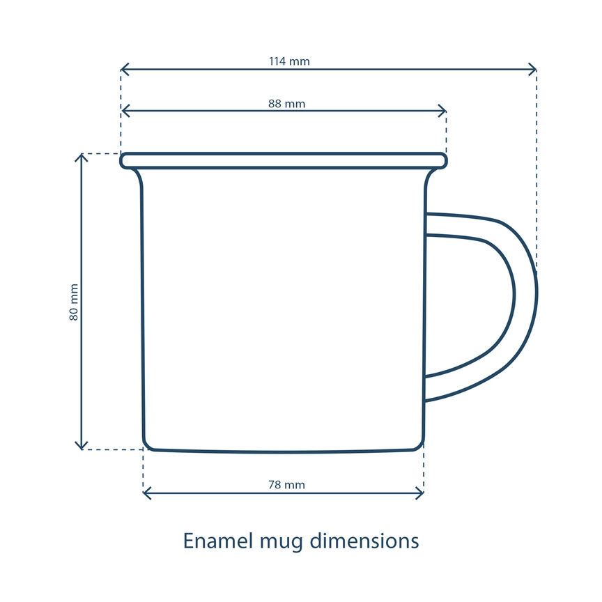 Thumbnail: enamel wild swimming mug by Ingletop dimensions