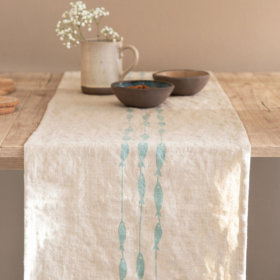 Thumbnail: FISH ON A LINE LINEN NAPKINS (SET OF 2)