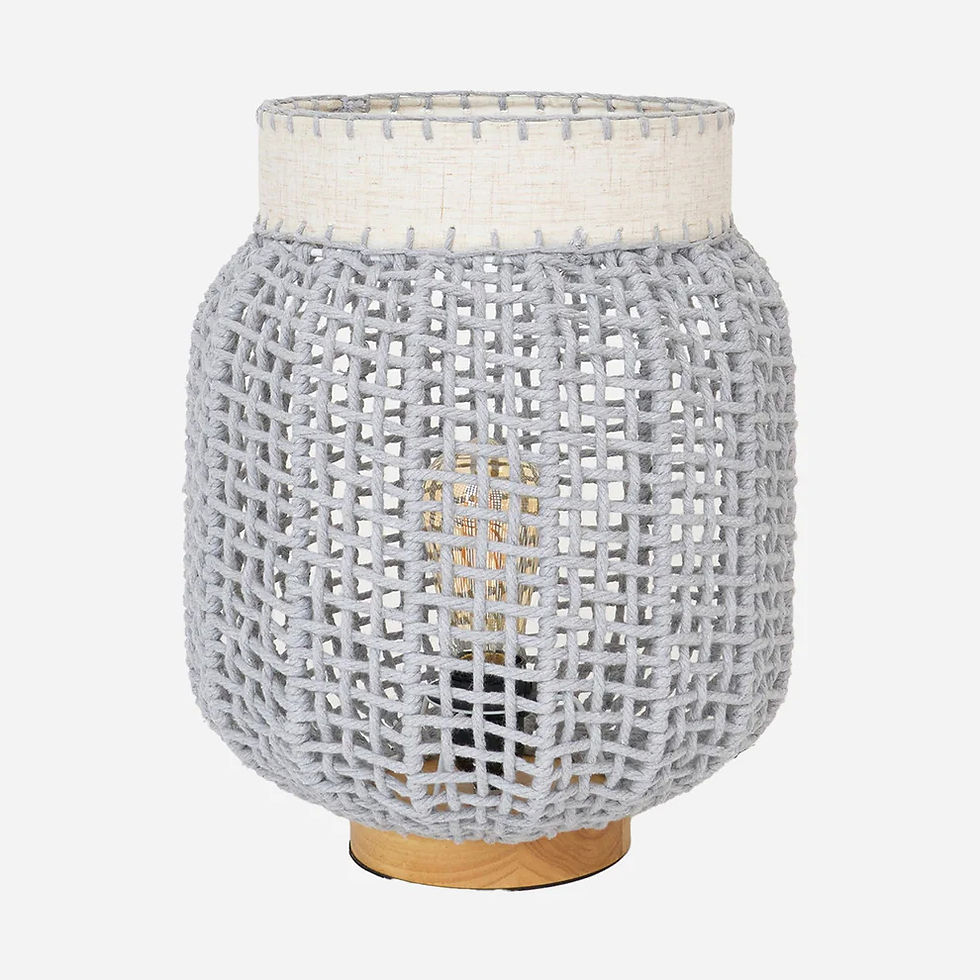 Textured woven cotton detail of Nordic Shore table lamp shade