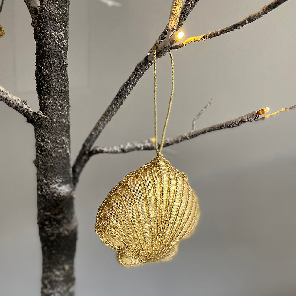 Thumbnail: BEADED SCALLOP SHELL CHRISTMAS DECORATIONS
