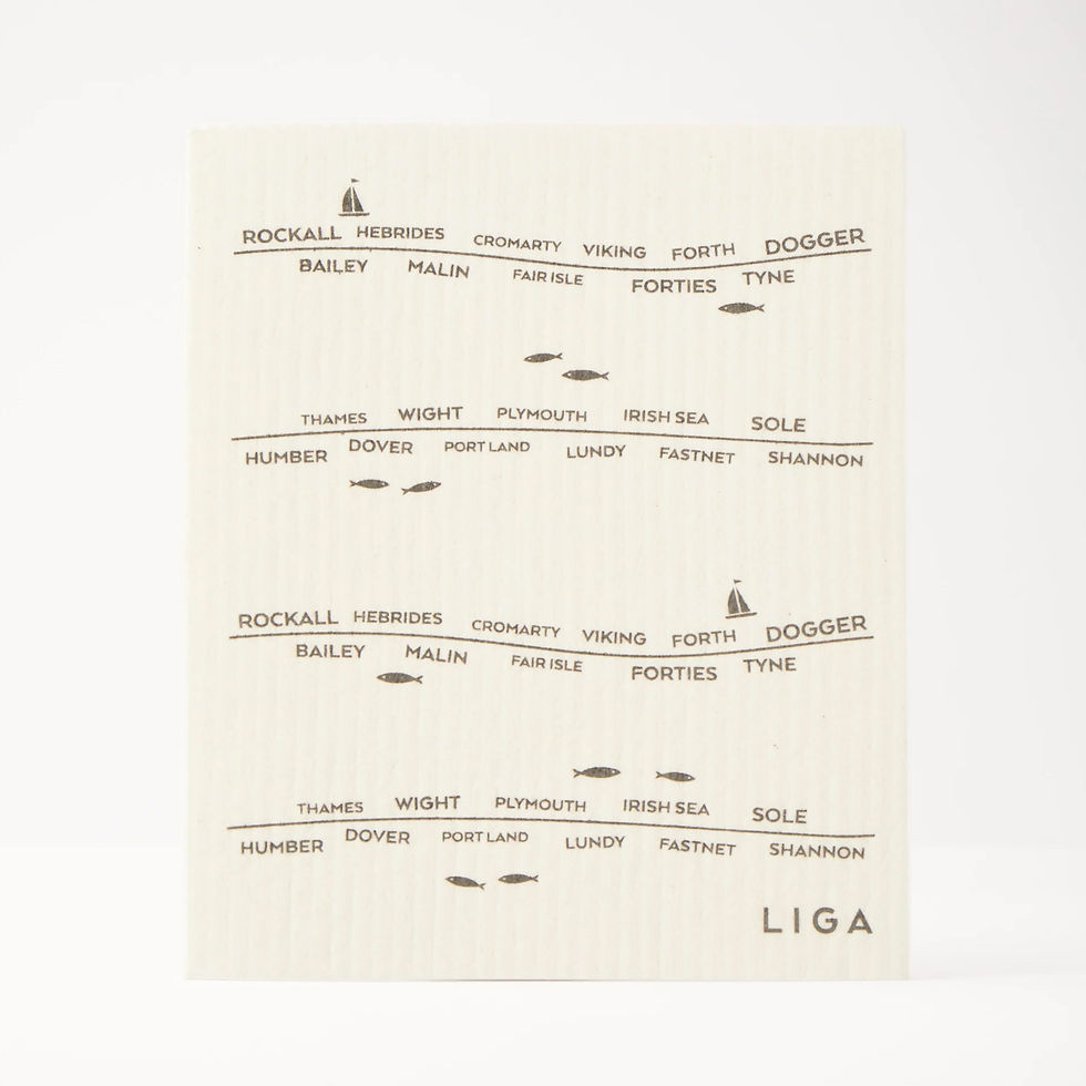 Thumbnail: Kitchen cloths featuring Shipping Forecast map print from Liga