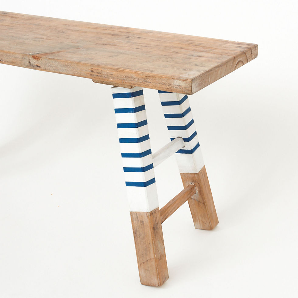 Thumbnail: NAUTICAL STRIPED WOODEN BENCH