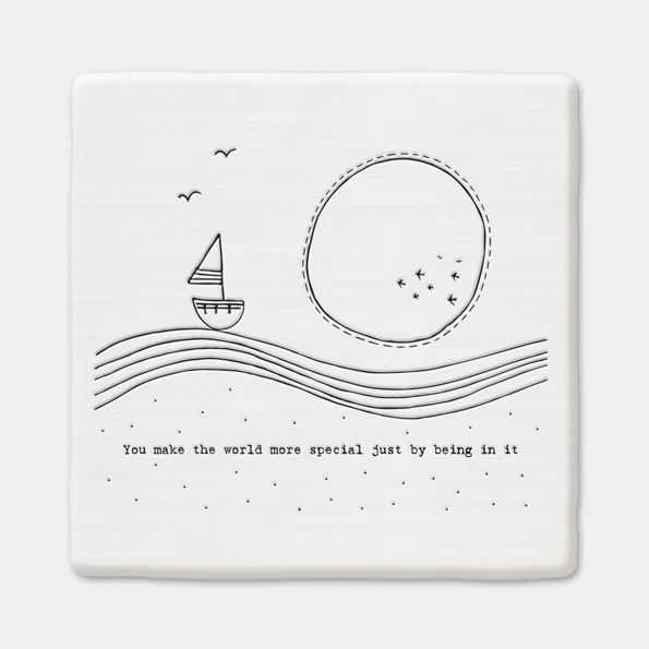 Thumbnail: PORCELAIN BOAT COASTER - YOU MAKE THE WORLD MORE SPECIAL
