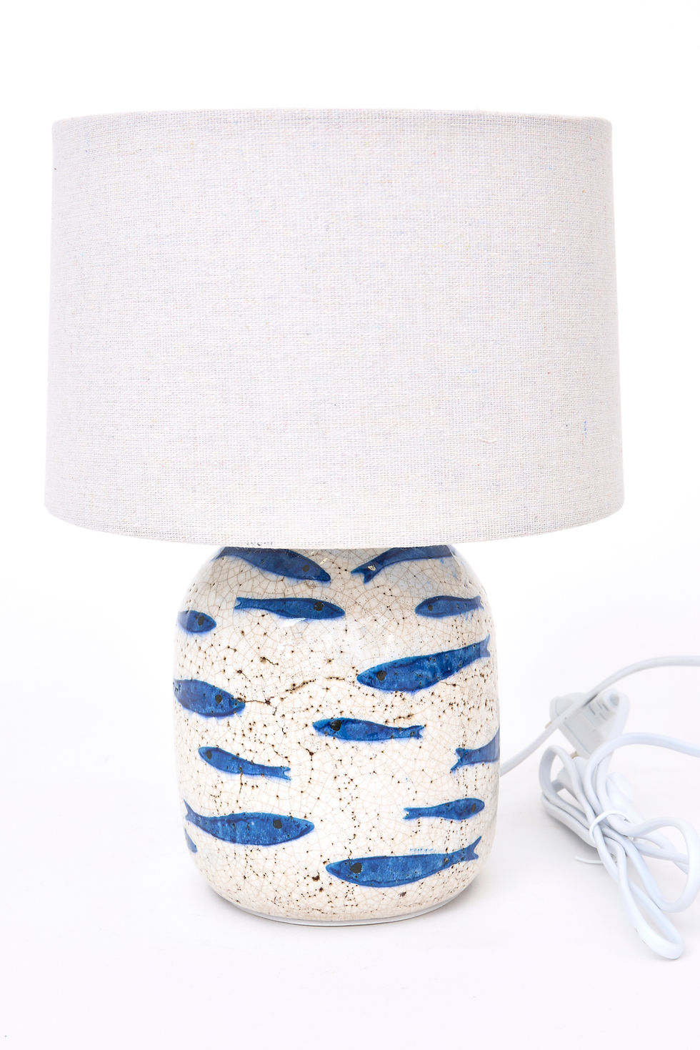 Thumbnail: Nautical fish motif table lamp with neutral shade