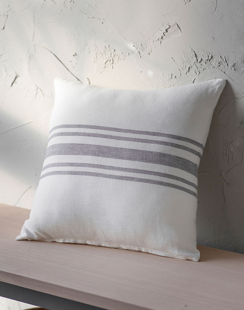 Thumbnail: SQUARE HAMPNETT GREY STRIPE LINEN CUSHIONS