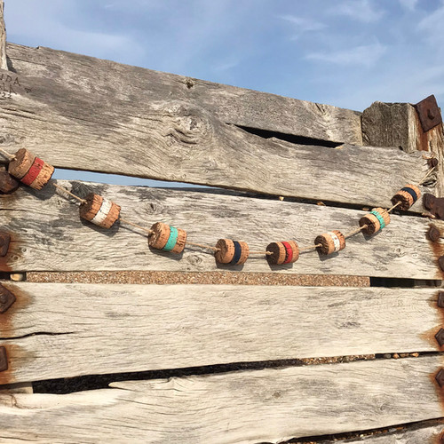 COLOURFUL CORK FISHING FLOATS GARLAND Coastal Lifestyle Co