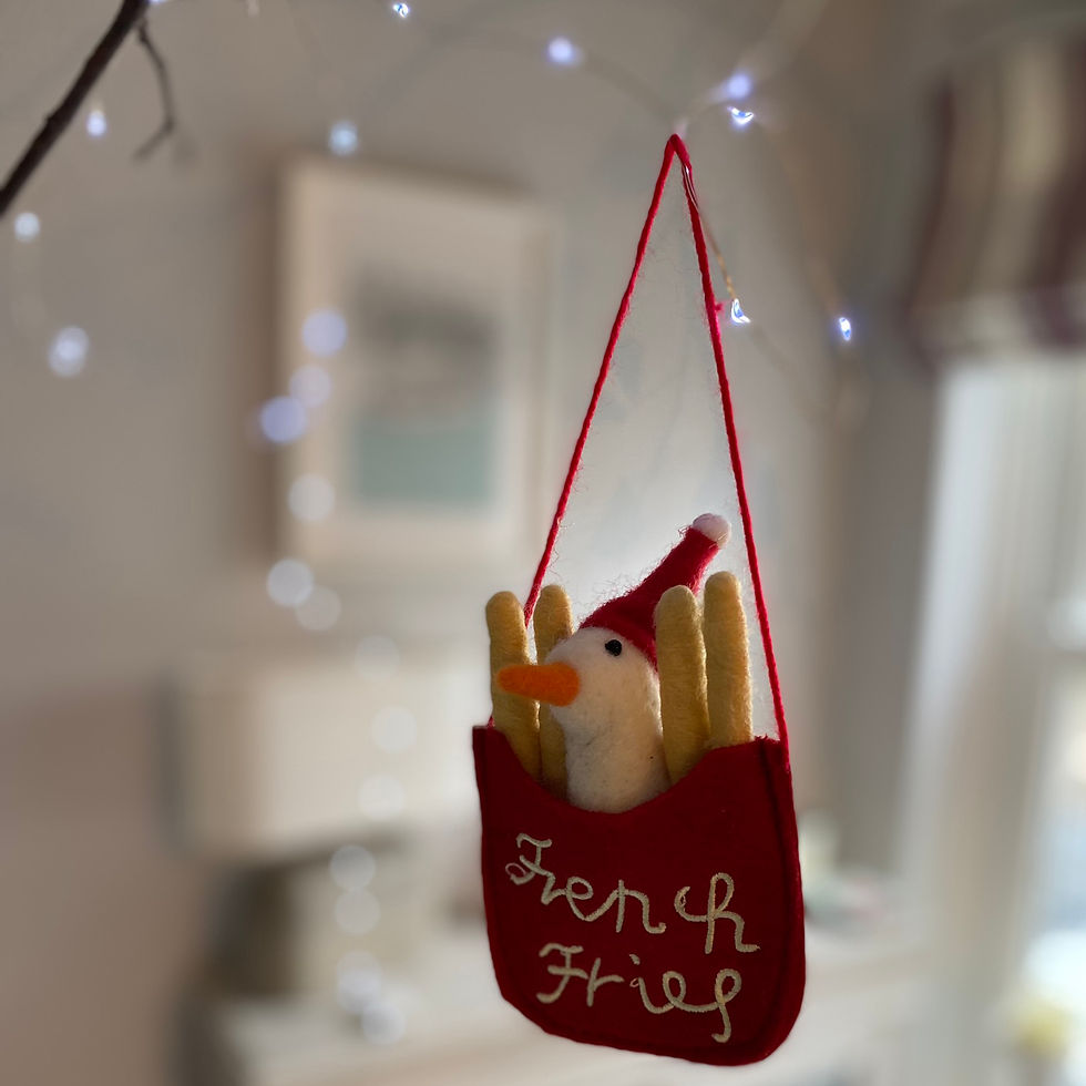 Thumbnail: FRENCH FRIES SEAGULL CHRISTMAS DECORATION