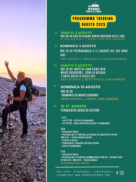 Programma Trekking Agosto 2025