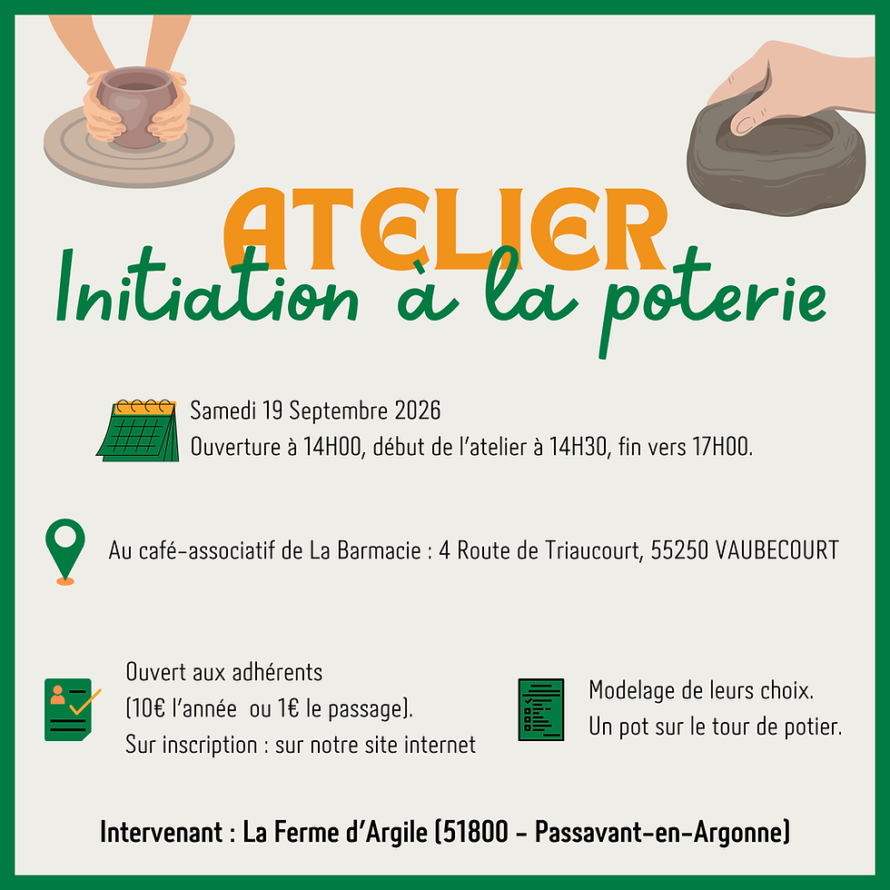 Atelier : Initiation à la poterie