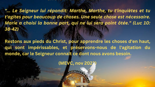 CHOISIR LA BONNE PART