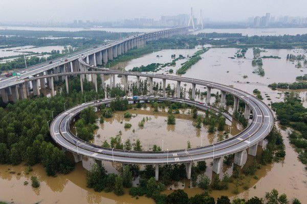 Grande enchente na bacia de Yangtze, China