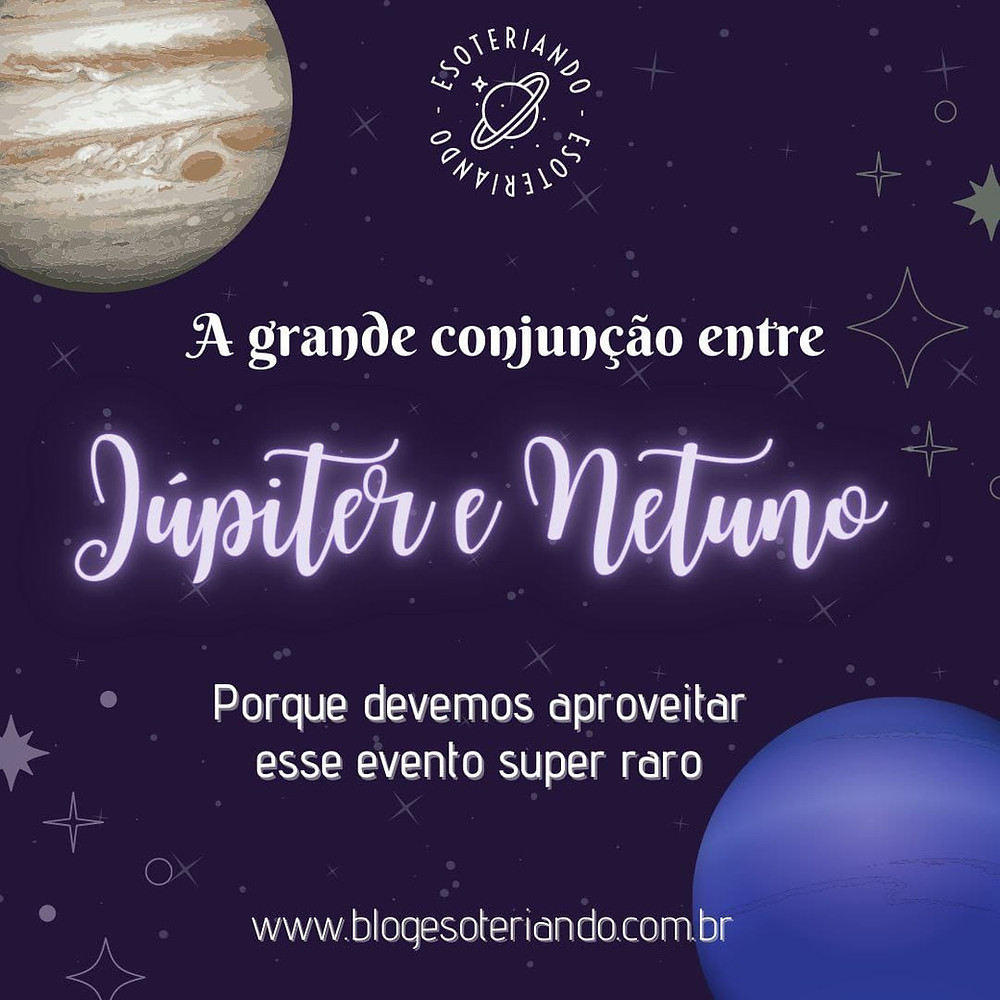 Júpiter e netuno estilizados - a grande conjunção