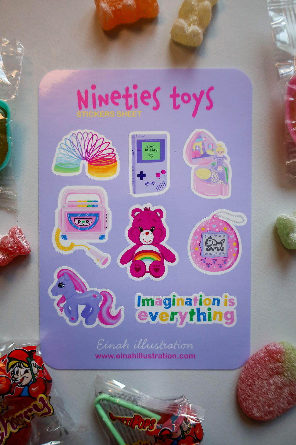 Miniature : Planche de stickers Nineties toys