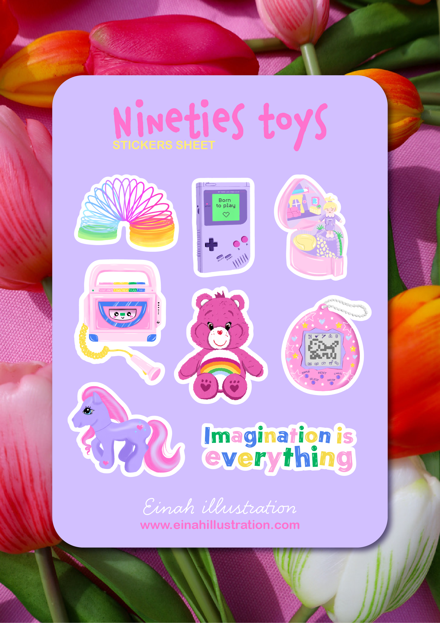 Planche de stickers Nineties toys