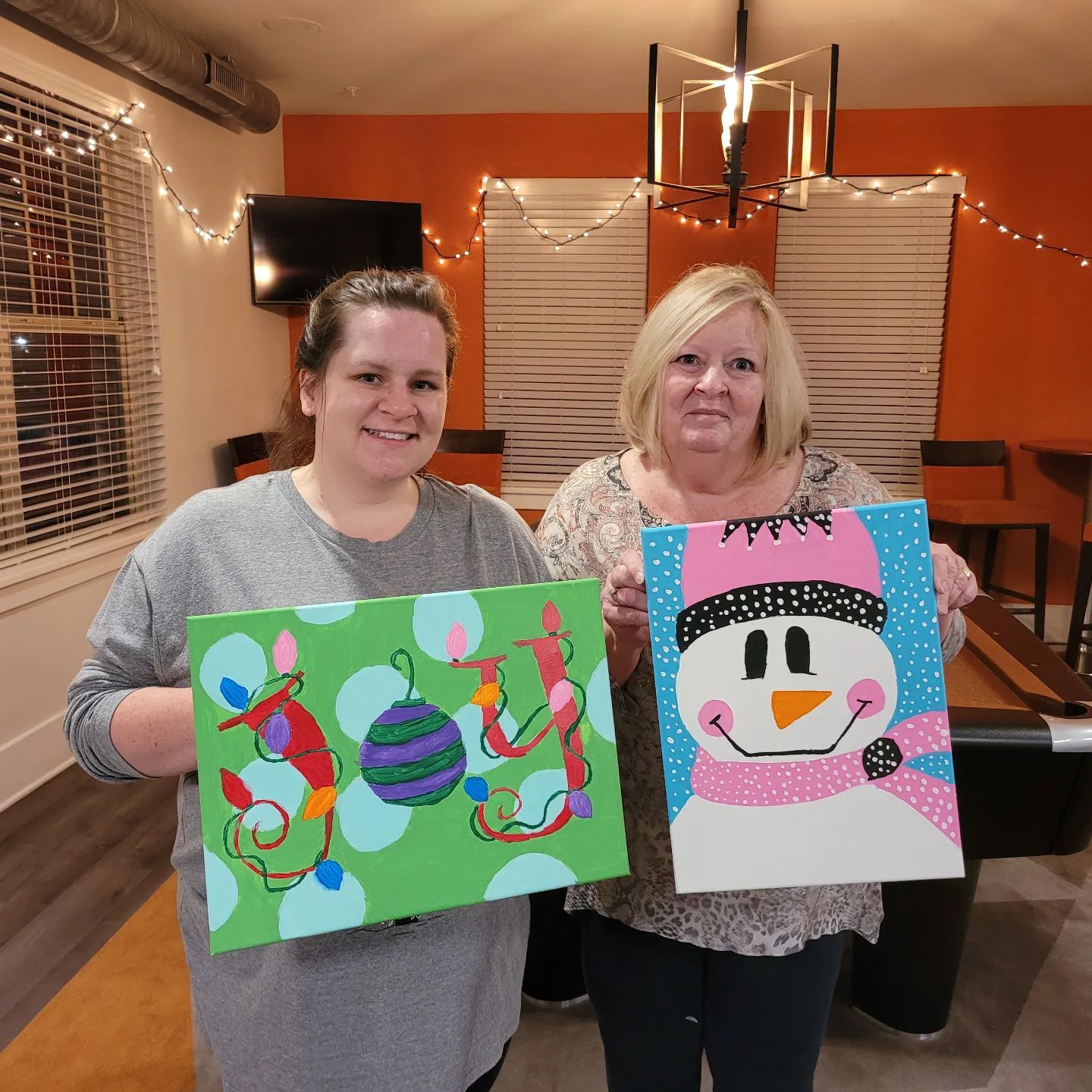 snow painting and joy painting