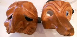 Masque en cuir commedia dell'arte