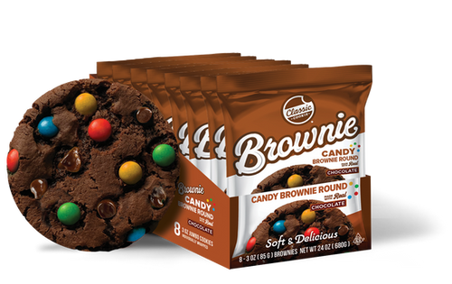 Classic Cookie® Candy Brownie Round Soft-Baked Brownie - 8 Count Snack Box