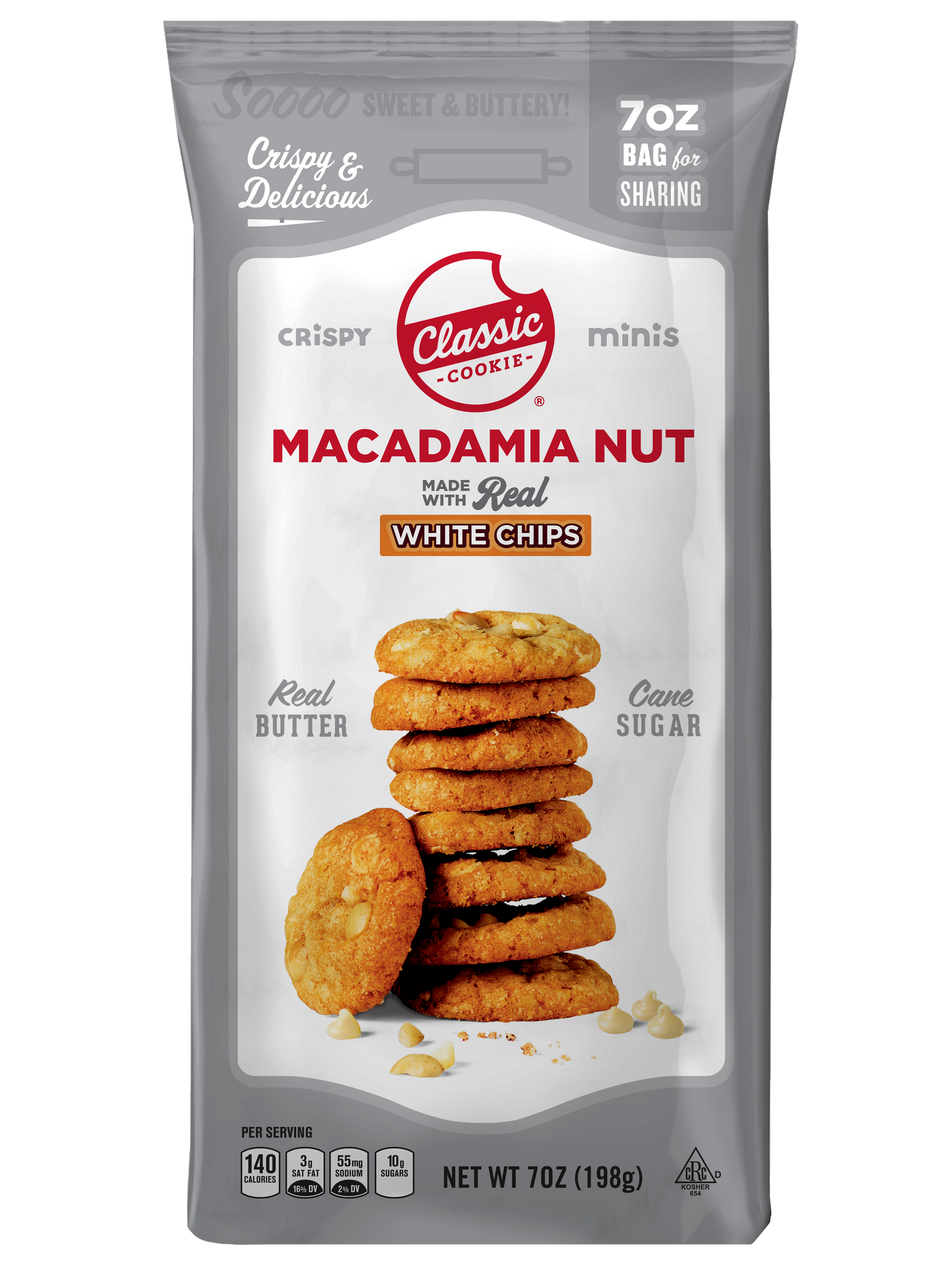 Classic Cookie® Macadamia Nut Mini Cookies - 7oz Crispy Cookie Bag