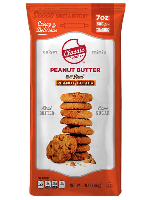 Peanut Butter Crispy Mini Cookies - 7oz Bag