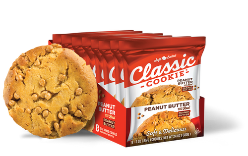 Classic Cookie® Peanut Butter Soft-Baked Cookie - 8 Count Snack Box