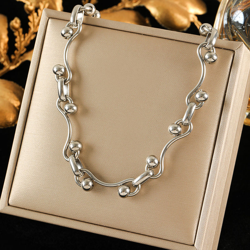 Miniatura: EILIECK 316L Stainless Steel Silver Color Heavy Cuban Chain Necklace For Women M