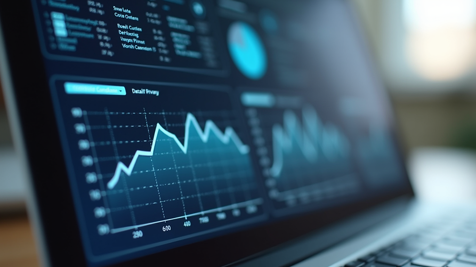 Close-up view of a laptop screen displaying data privacy compliance dashboard