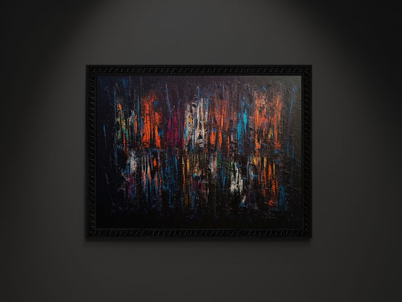 NUM – 098, Acrylique sur toile, 97 x 130 cm, 2025, Damien Berrard — Institution Damien Berrard.
