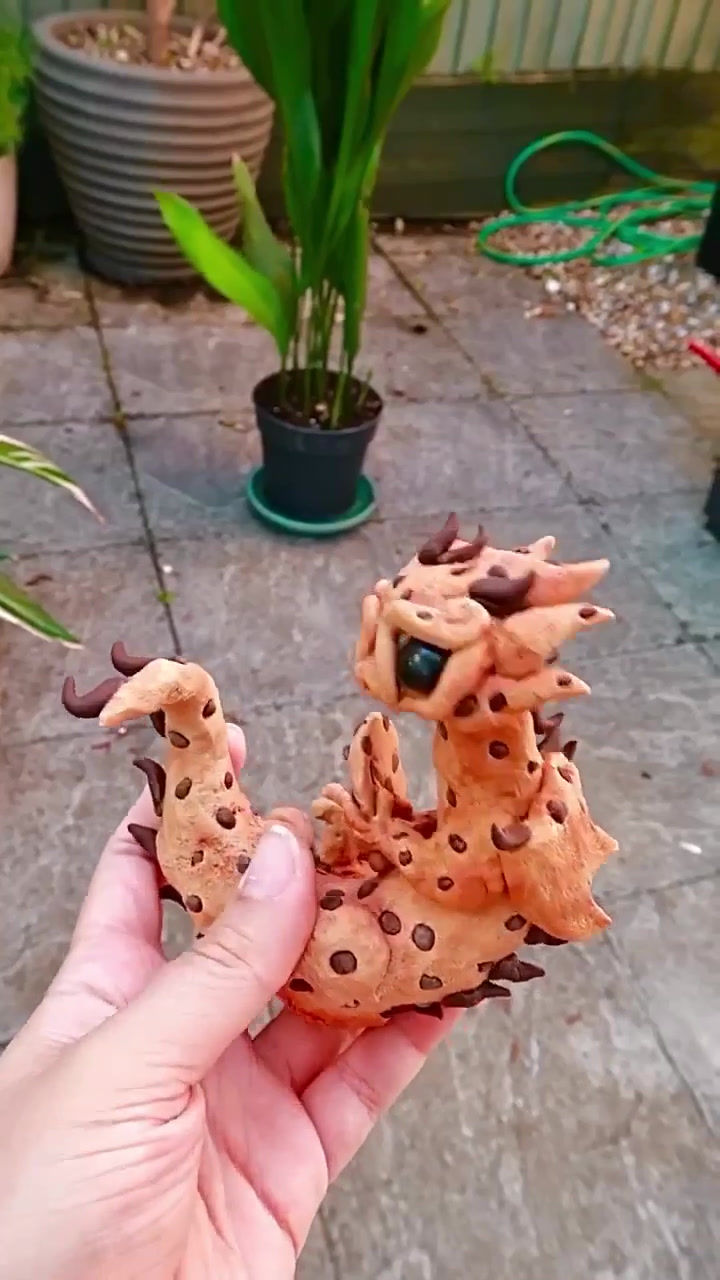 Thumbnail: Baked Cookie Dough Dragon "Cosmo" Polymerclay OOAK Sculpture