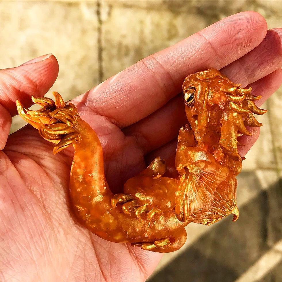 Thumbnail: “Filigree” - the gold leaf resin dragon