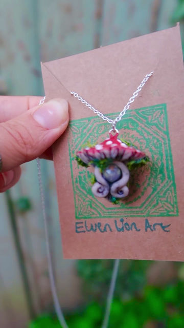 Thumbnail: Mini Toadstool Mushroom Labradorite Pendant