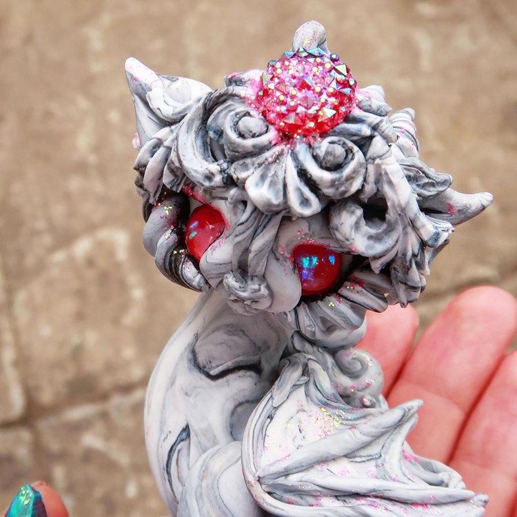Thumbnail: Marble-effect Crystal Dragon 'Marlyn' Sculpture